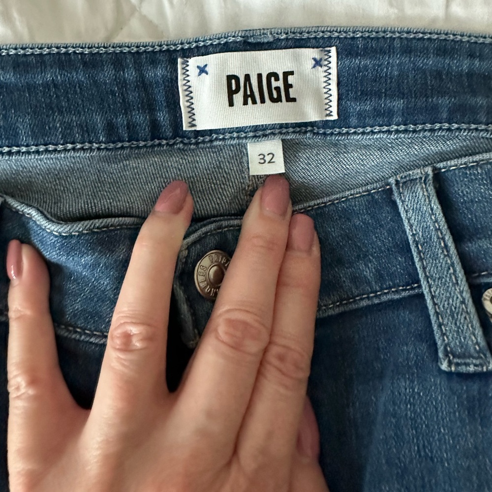 Size 31 Paige denim. Frayed ankle. Luxurious! Carefully worn.